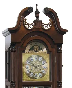 Horloge de sol de grand-père Olden Days avec bois véritable, 4 options de carillon, pendule oscillant, design vintage antique