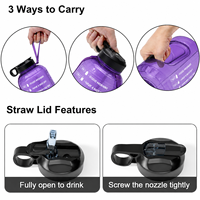 Bouteille d'eau PETG personnalisée avec logo, 1 gallon, avec paille, poignée et marqueur de temps, 128 oz, gourde de sport, fournisseur OEM ODM en gros