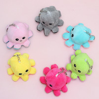 Adorable poupée peluche pieuvre à visages interchangeables, porte-clés, breloque pour sac d'école, accessoire pour filles, super douce, rembourrage en coton PP