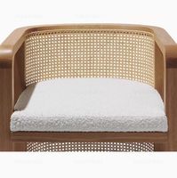 Chaise de salle à manger nordique en bois massif et rotin, style chinois, pour conférence, service de thé, maison d'hôtes, couleur bois naturel, chaise de réception