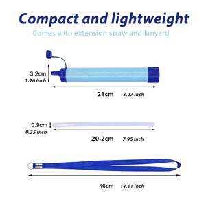 Filtre à eau extérieur, paille filtrante personnelle, système de filtration d'eau, purificateur d'eau de survie d'urgence, camping, randonnée, escalade, randonnée pédestre - Product Image 6