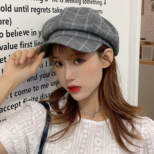 Casquette octogonale à carreaux style newsboy respirante tissée pour usage quotidien, mode streetwear homme et femme - Product Image 2