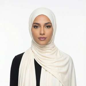 Hijab en jersey liquide uni, extensible et fluide, pour femmes musulmanes, prière, activités de plein air, foulards, châles - Product Image 1