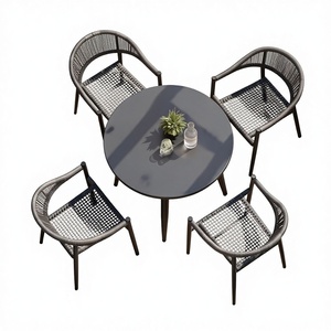Juego de Comedor de Ratán Ligero para Exteriores, Directo de Fábrica, para Cafetería y Hotel, Sillas y Mesa de <span class=keywords><strong>Bistro</strong></span> para Cafetería, Tienda de Té con Leche, Uso en Terraza - Product Image 1