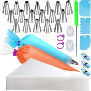 Lot de douilles à pâtisserie en acier inoxydable, poche à douille jetable avec outil de pressage, formes numérotées pour la décoration de gâteaux - Product Image 3