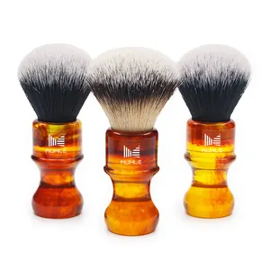 Brocha de afeitar húmeda de excelente calidad, nudos de pelo sintético, mango de resina, cepillo para Barba, barbería, peluquería, cepillo para el cuello