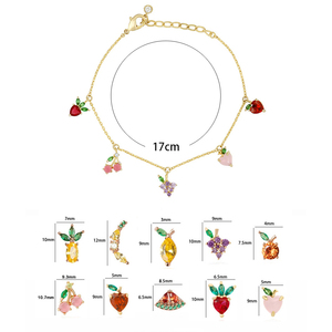 <span class=keywords><strong>Bracciale</strong></span> Estivo 2026 con Frutta Carina da Donna, in Oro 18K, Regalo <span class=keywords><strong>Festa</strong></span> <span class=keywords><strong>della</strong></span> <span class=keywords><strong>Mamma</strong></span>, Personalizzazione, Ingrosso - Product Image 2