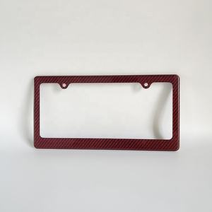 Nouvel arrivage Cadre de plaque d'immatriculation en fibre de carbone rouge et aramide noire Matériau mixte pour la vente en gros - Product Image 1