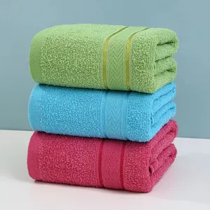 solid assorted color terry bath towel wholesale customized 100% organic cotton Bath Towel Manufacturer Direct Sale