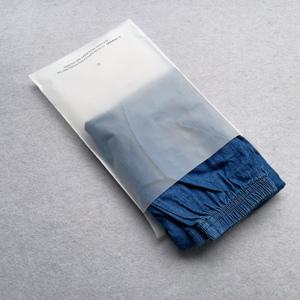 Customized Logo Printed Frosted <b>Plastic</b> Bag Women Jeans <b>Packaging</b> Self Sealing Tape Garment Bag for Small Business - Product Image 3
