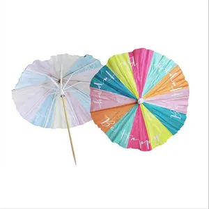 Be Happy Letter Colorful fruit Ice Cream Tropical Drink Cocktail Umbrella Parasol Picks