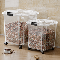 Grand récipient rectangulaire en plastique de qualité alimentaire avec couvercle, anti-humidité, distributeur de céréales pour la maison, seau de cuisine, 11-55 livres