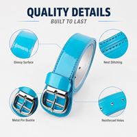 Ceinture de baseball/softball personnalisée pour jeunes, en PU brillant, pour uniforme d'équipe, pour filles, fournisseur en gros OEM ODM
