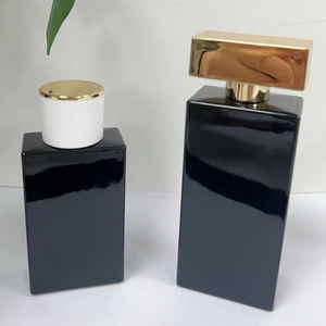 Rỗng High End Phong Cách 100Ml Vuông Người Đàn Ông Nước Hoa Nước Hoa Màu Đen Chai Thủy Tinh Với Bơm Phun - Product Image 1