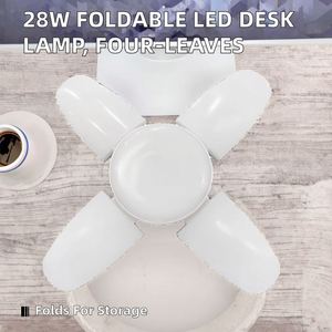 28W E27 LED Collapsible Desk Lamp with Four-<b>Leaves</b> Design AC-Powered Home Ceiling <b>Light</b> for Residential Use - Product Image 2