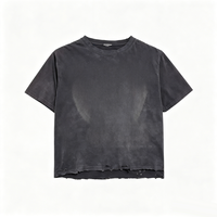 T-shirt personnalisé Kornit DTG, effet délavé, motif camion vintage, fabrication OEM, coton lourd pour homme