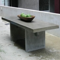Ensemble de mobilier de jardin traditionnel en béton et ciment résistant à la corrosion, style décoratif moderne, table à manger, 6 pièces