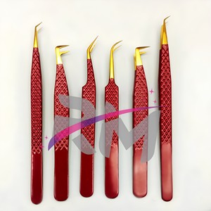 Puntas de Plasma Doradas de la Mejor Calidad y Pinzas de 5 Puntas con Recubrimiento en Polvo Color Marrón Oscuro / Agarre de Diamante - Product Image 3