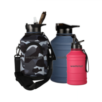 2200ML Bouteille d'eau en acier inoxydable à paroi unique Camping Randonnée Bouteille d'eau en acier inoxydable 304 avec sangle