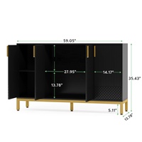 Tribesigns Armoire de rangement moderne, armoire console de 59 pouces Buffet avec 4 portes, meubles de placard d'entrée