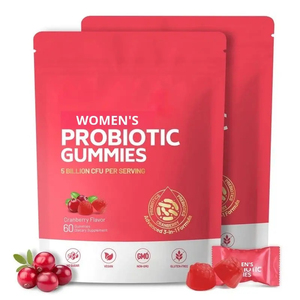 Vente flash - Gummies probiotiques à la canneberge pour femmes |   Gummies véganes équilibre pH Flora Vitamine C Sans gluten Bien-être quotidien - Product Image 1