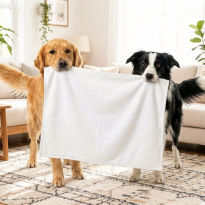 Couverture en flanelle vierge pour sublimation en gros, personnalisable DIY pour chats et chiens - Accessoires pour animaux de compagnie à transfert thermique, plaid doux en polaire - Product Image 6