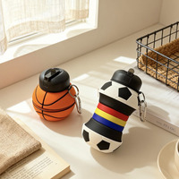 Bouteille d'eau sport promotionnelle avec logo personnalisé, 3 styles, silicone pliable, pour événements, cadeaux, enfants, service OEM