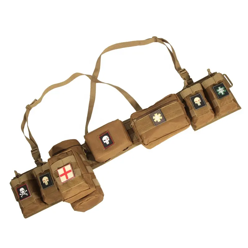 YAKEDA Outdoor Molle Bag Belt Crossbody Shoulder Straps Magazine Pouches Belt Tactical Chest Rig