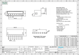 KR1501 zh 1.5mm pas smt pcb presse fil à bord connecteur de plaquette