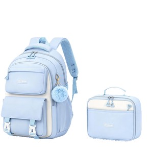 New Simple <b>Backpack</b> Students Large Capacity Lightweight Load Reduction High Quality Three-piece School Bag - Product Image 5