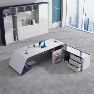 Escritorio Ejecutivo Moderno para Oficina, Escritorio para Jefe con Acabado Lacado, Uso Individual - Product Image 3