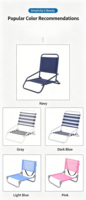 Chaise de camping pliante à assise basse, chaise de sol à jambes courtes, design à hauteur réduite, idéale pour les pique-niques, la plage et les activités de plein air