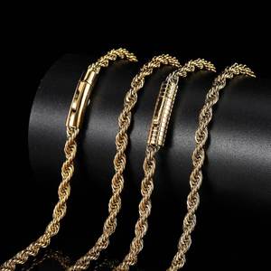 RQ Groothandel <span class=keywords><strong>3mm</strong></span> 6mm 18K witgouden vergulde roestvrijstalen touwketting - Product Image 3