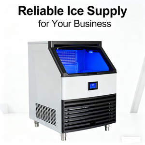 Máquina de Hielo Comercial Eléctrica de Acero Inoxidable, 100 kg/Día, Control Táctil, para Restaurantes, Autos, Uso en Exteriores y Doméstico - Product Image 1