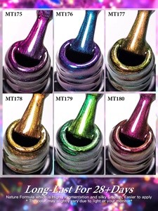 Cat Eye Glue Rainbow <b>Black</b> Fireworks Light Cat Magnetic Gel Nail <b>Polish</b> Shiny Super Silver-Light Holographic Varnish - Product Image 4