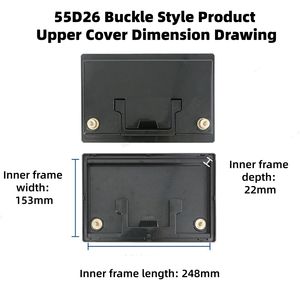 กล่องแบตเตอรี่สตาร์ทเตอร์แบบ Snap-on สำหรับยานยนต์, กล่องพลาสติกเฉพาะสำหรับแบตเตอรี่ LiFePO4 ขนาด 60Ah, 260x175x201/221 มม. - Product Image 3