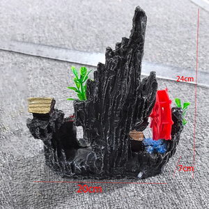 Venta caliente Rockery Fish Tank Decor Resina plástica Acuario Paisaje Decoración - Product Image 5