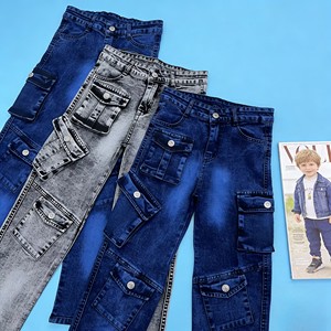 Jeans in Denim per Ragazzi YQ326 Taglia 20-30 di Alta Qualità Stile Europeo - Fornitura all'Ingrosso <span class=keywords><strong>Pantaloni</strong></span> Elasticizzati per Bambini per il Mercato USA - Product Image 3