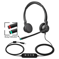 Auriculares Profesionales con Cable para Call Center Lantron, Auriculares USB con Cancelación de Ruido y Micrófono para PC, Portátil, Oficina, Hogar - H78D