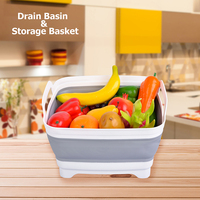 Panier de rangement en plastique pliable avec poignée pliante vaisselle baignoire évier vidange lavabo pour cuisine fruits légumes lavage séchage