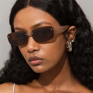 2023 Ins Style Frauen Kleine Sonnenschirme Brille Rechteck Bunte Frauen Heiße Sonnenbrille UV400