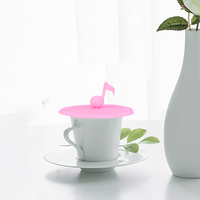 Couvercle de tasse de note de musique pour boire le couvercle en verre de café fait par le silicone comme cadeau d'amoureux de bureau