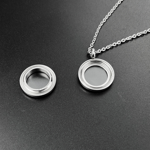 Pendentif Médaillon Reliquaire Photo Souvenir Rond en Acier Inoxydable Colliers pour Bijoux Cadeau pour Femme Homme - Product Image 3