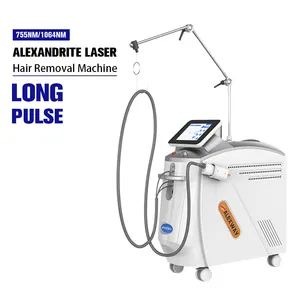 Máquina de depilação a laser de pulso longo de fábrica suave alex nd yag para salão de beleza, máquina de depilação a laser alexandrita 755nm
