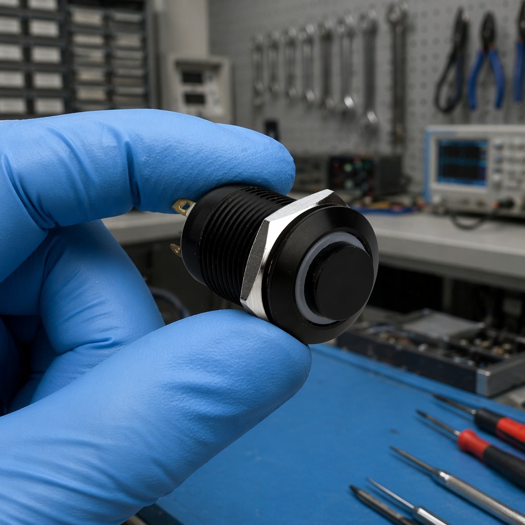 <strong>12mm</strong> <strong>Push</strong> <strong>Button</strong> <strong>Switch</strong> <strong>Momentary</strong> 3V 5V Blue Red Green Led SPST <strong>12mm</strong> 1/2" Mounting Hole Black Aluminum Oxide Metal <strong>Push</strong> <strong>Switch</strong>