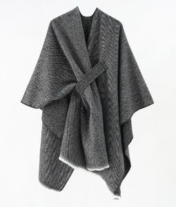 HH HOFNEN, venta al por mayor, moda, Color sólido, diseño de otoño e invierno, chal de Cachemira con sentido, capa monocromática, capa lisa - Product Image 1