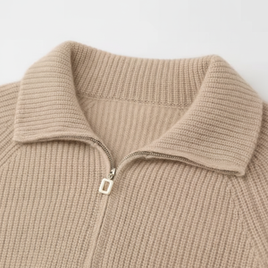 Suéter Vintage Nuevo ODM y OEM 2025, Suéter de Punto Informal Versátil Personalizado de Moda para Hombre, Suéter de Punto Holgado de Manga Larga con Media Cremallera - Product Image 1