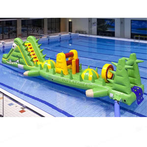 Parcours d'obstacles d'eau gonflable en PVC de 10m pour adultes et enfants Équipement de parc aquatique de piscine avec kits de réparation - Product Image 2
