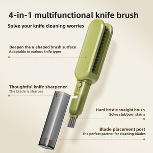 Cepillo de cocina ecológico multifuncional 4 en 1 de plástico para limpieza de tenedores con cepillo para polvo y cuchilla - Product Image 5