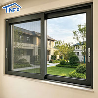 Fenêtres coulissantes modernes en aluminium à double vitrage avec moustiquaire, antivol et ventilation pour usage domestique
